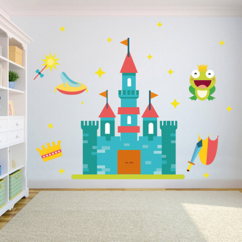 Αυτοκόλλητο τοίχου Παιδικά μαγικό κάστρο με γοβάκι
